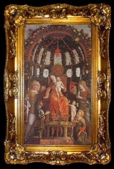 framed  Andrea Mantegna Virgin and Child Surrounded by Six Saints and Gianfrancesco II Gonzaga (mk05), ta009-2
